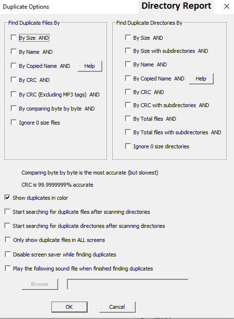 duplicate options