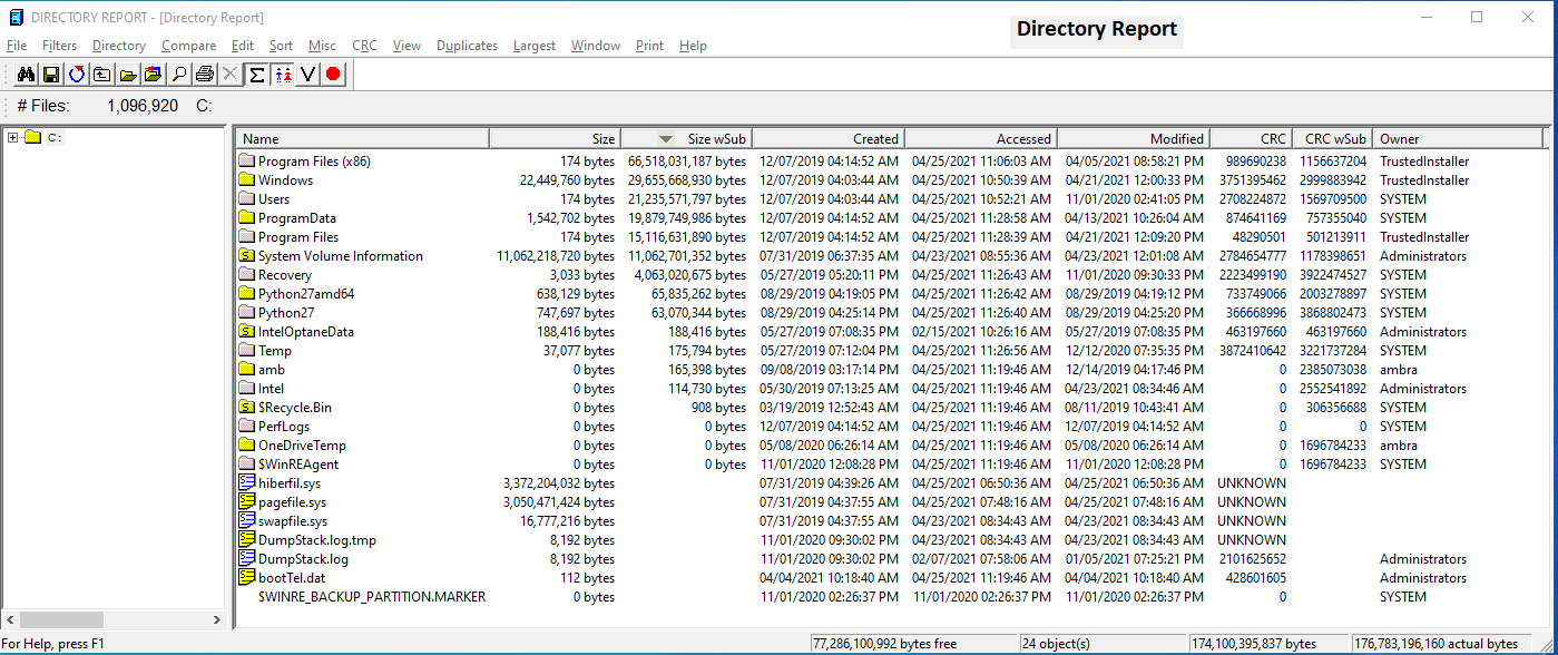 Utility on sale directory size